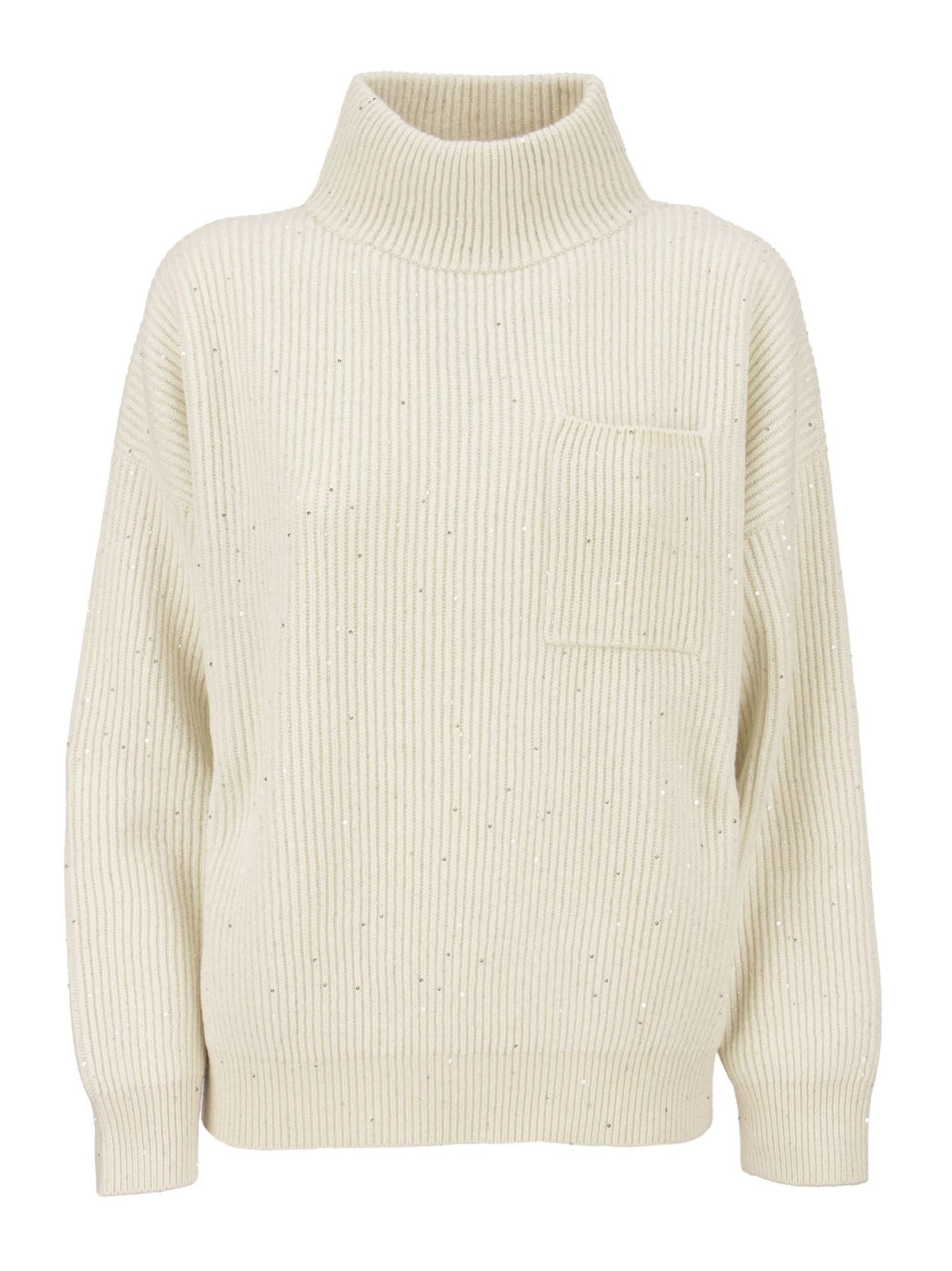 Maglia collo alto in cashmere e lana costa inglese - Bellettini.com