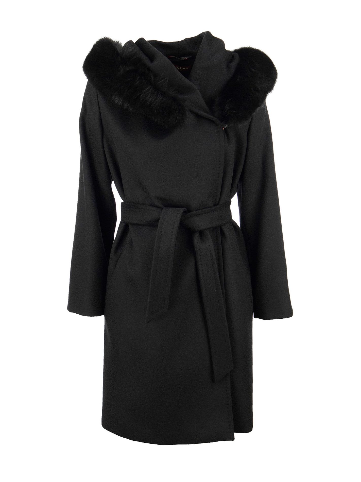 MANGO - Wool coat with hood and fur trim - Bellettini.com