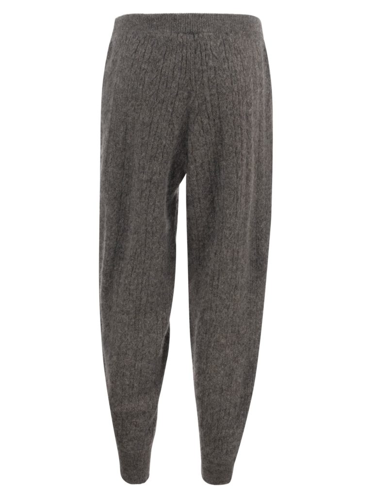 Sweatpants Cashmere Knit Trousers with monili - Bellettini.com