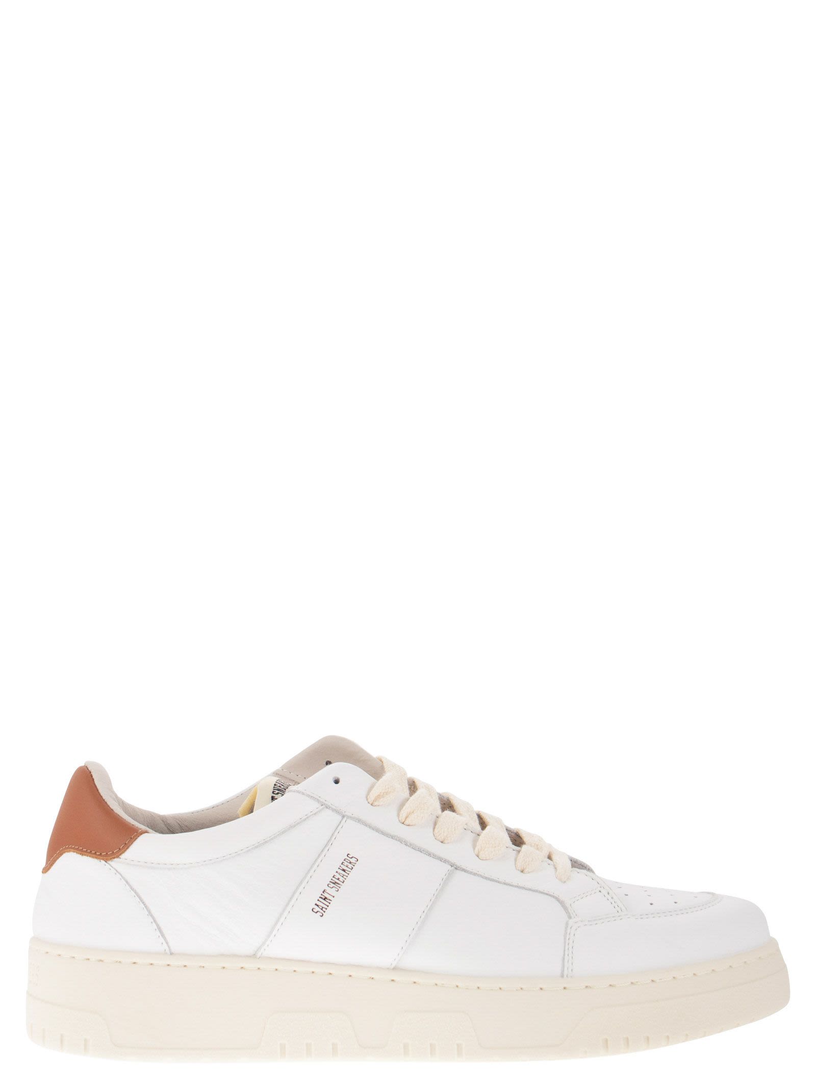 GOLF - White and leather trainers - Bellettini.com